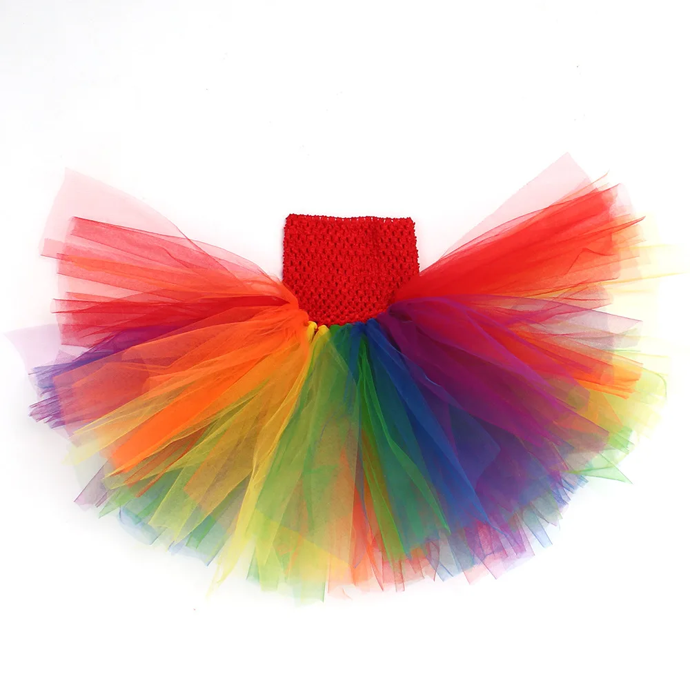 Vestido de tutú arcoíris para recién nacida con diadema de fotografía - imagen 5
