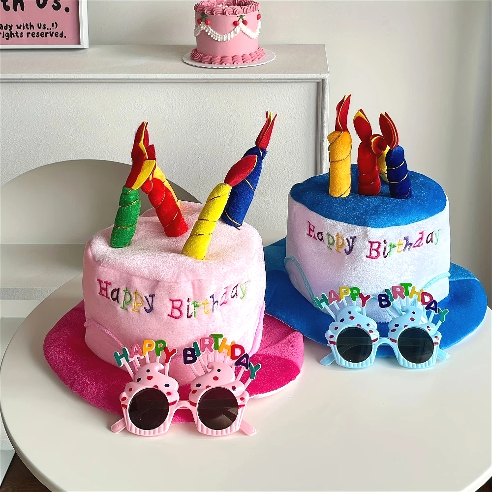 Juego gorro y gafas en felpa para fiestas de cumpleaños - imagen 5
