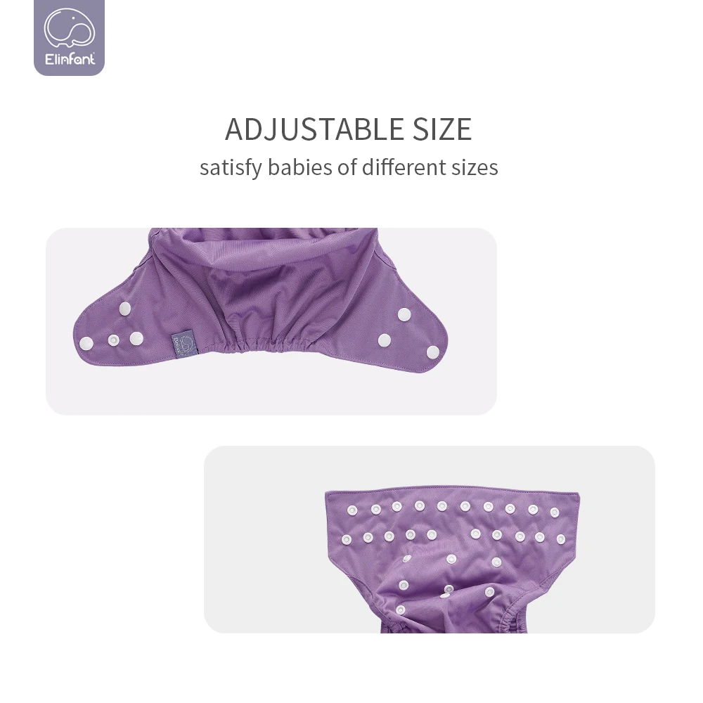 Elinfant cubierta de pañal impermeable reutilizable talla 3-15 kg - imagen 4