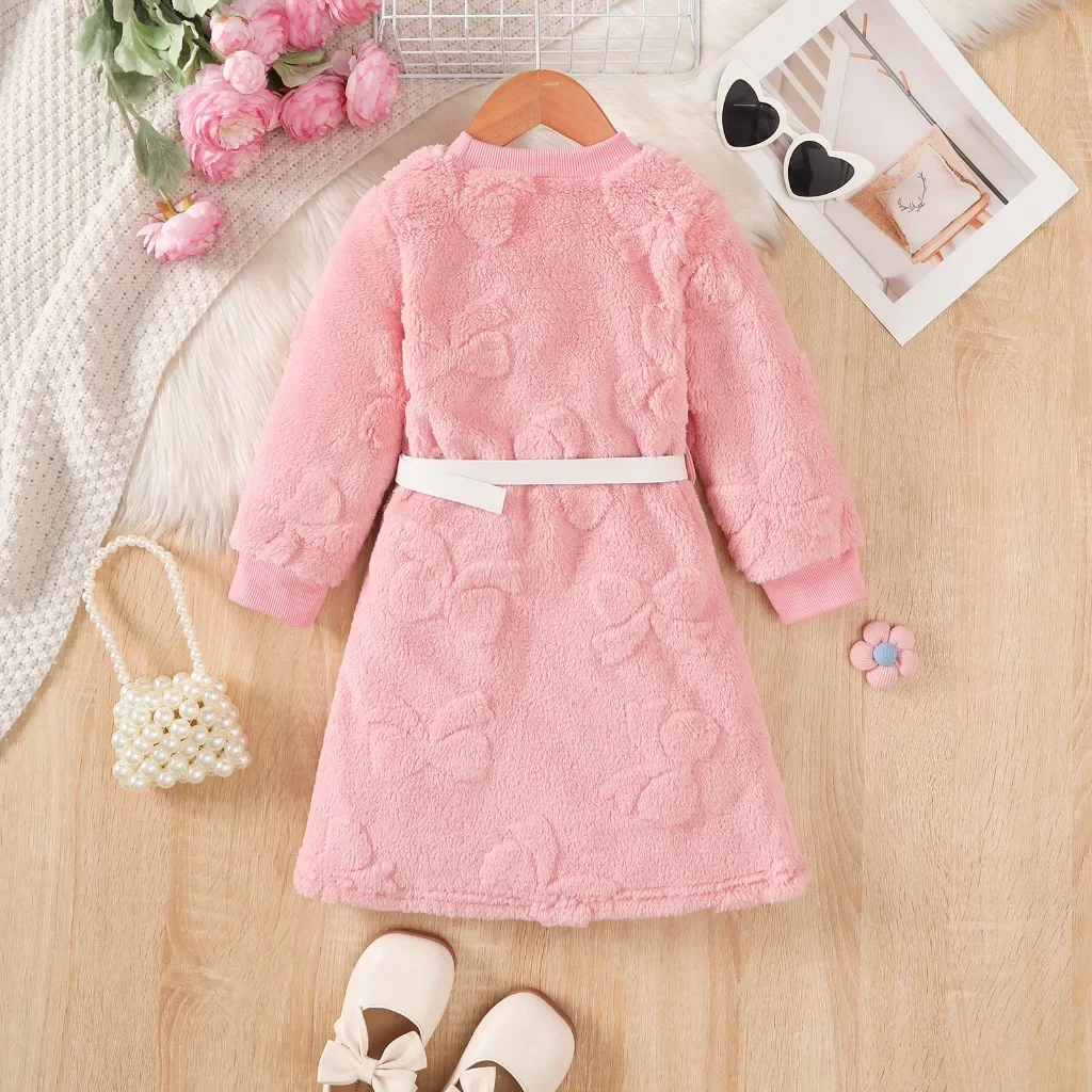 Vestido de fiesta rosa para niña con riñonera - Estilo Princesa - imagen 4