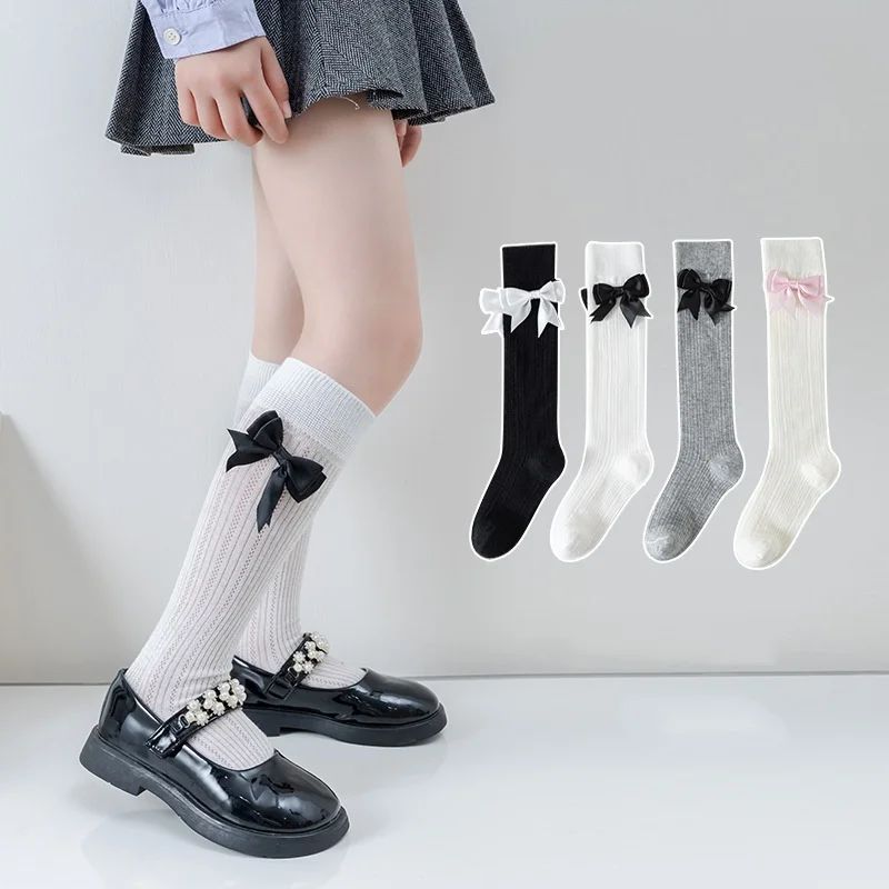 Calcetines altos de verano de malla transpirables finos para niñas