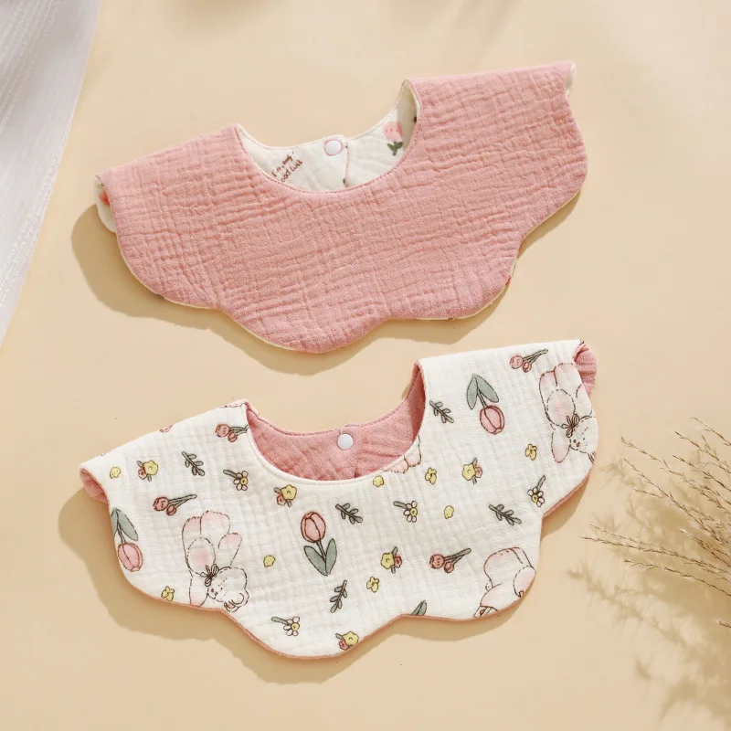 Babero impermeable doble cara para bebés: algodón suave y absorbente - imagen 4
