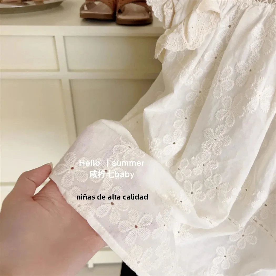 Vestido de princesa para niña en encaje de algodón transpirable - imagen 2