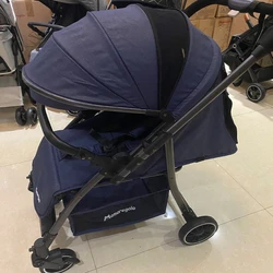Cochecito de bebé reversible plegable con reclinado total y dosel