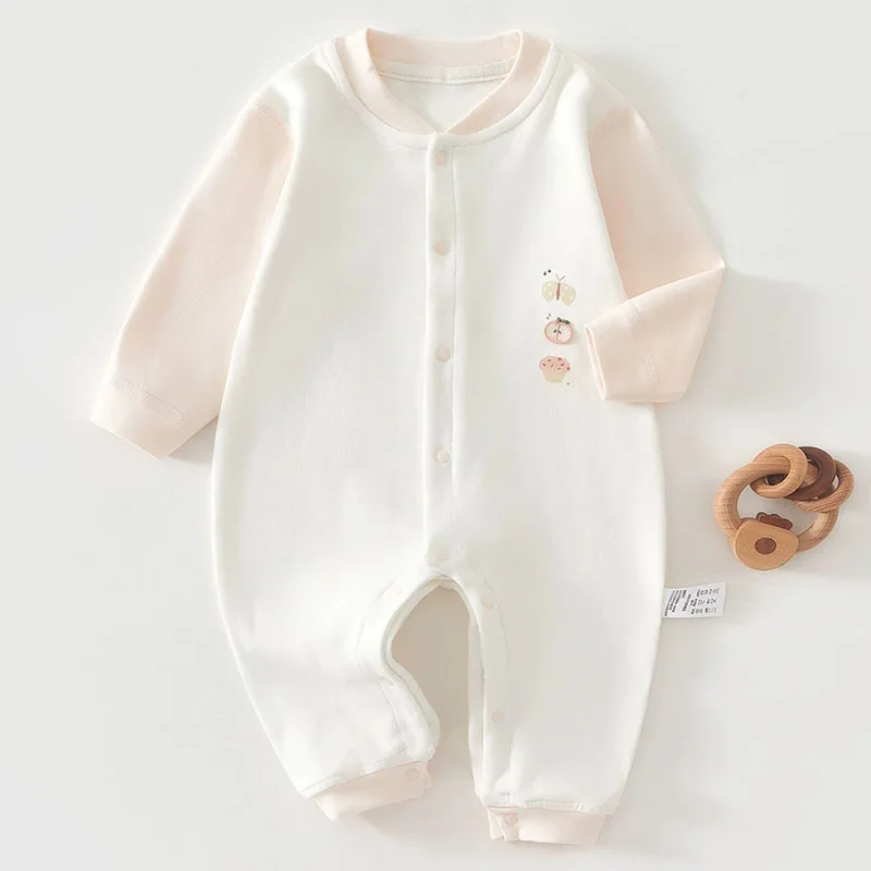 Mono infantil de algodón manga larga con cuello Peter Pan y estampado - imagen 4