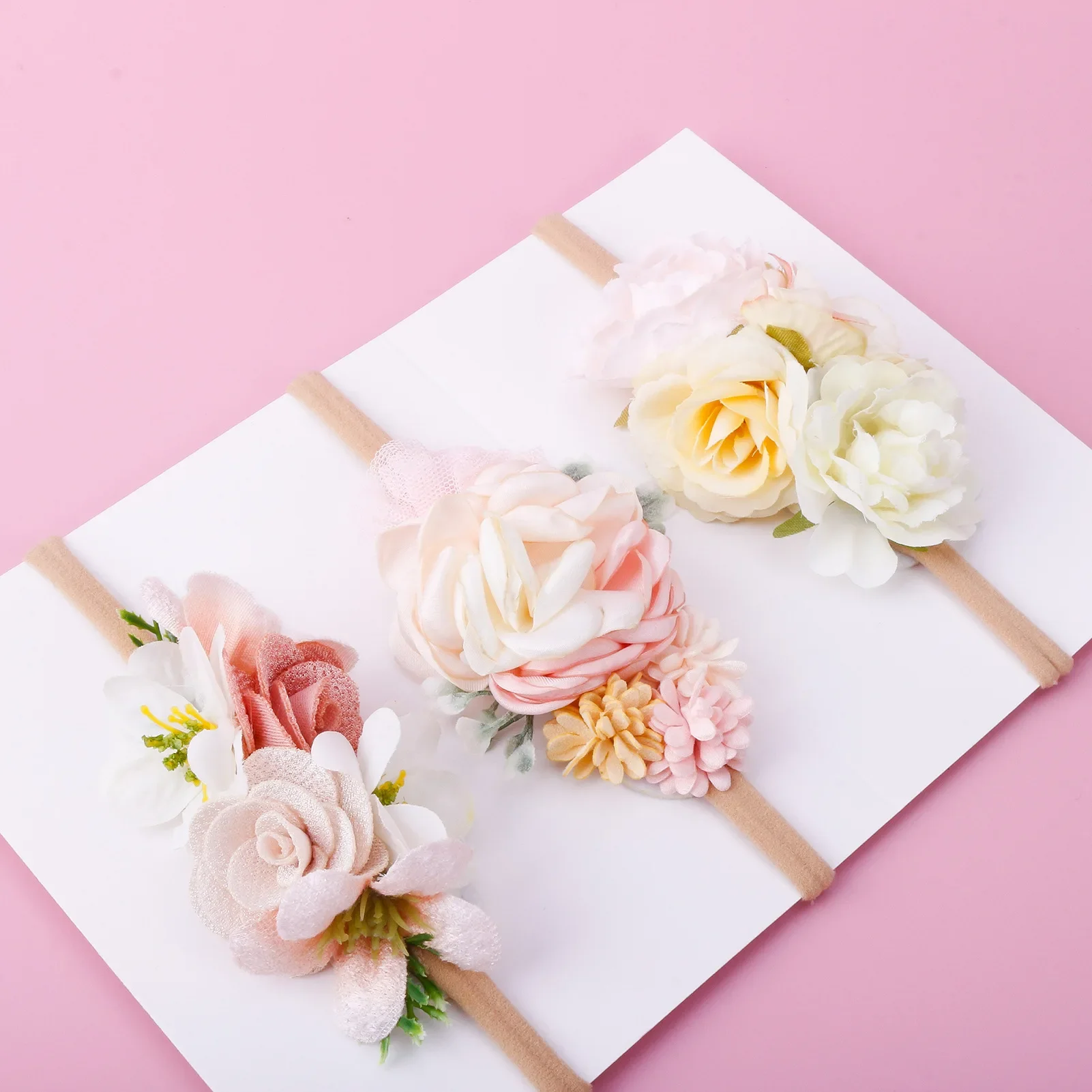 Diadema elástica con flores estilo princesa para niña - imagen 4