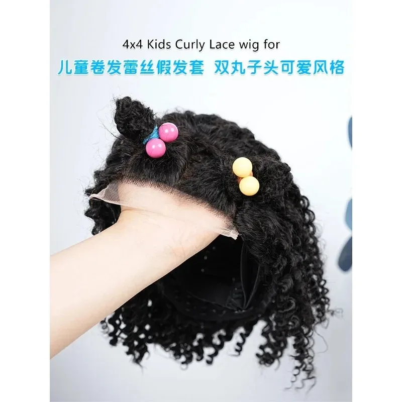 Peluca infantil de pelo natural con encaje frontal – para niños - imagen 4