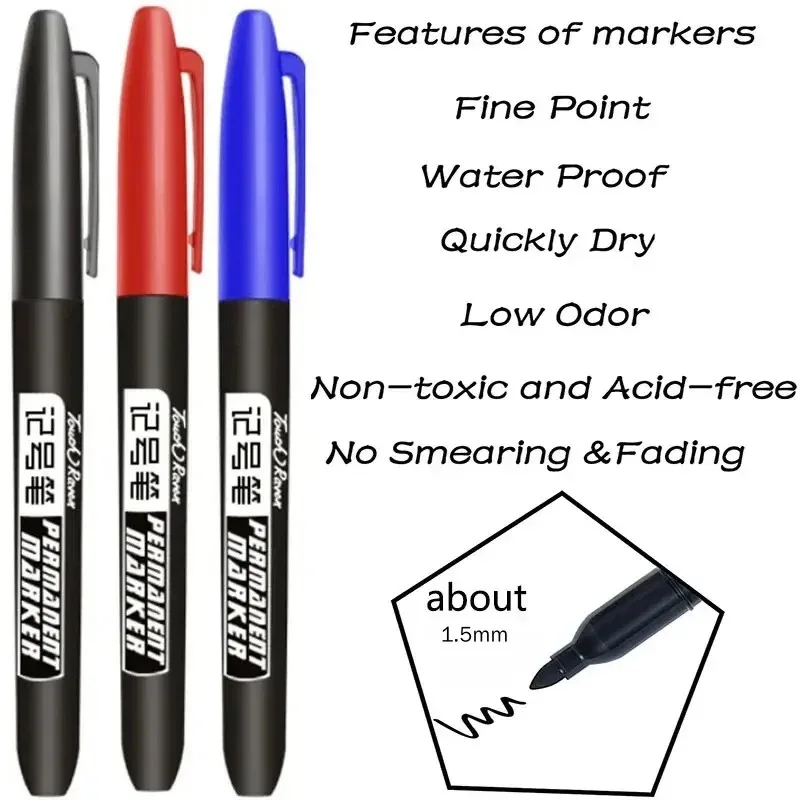 Rotulador permanente para manga con tinta impermeable negro - imagen 5