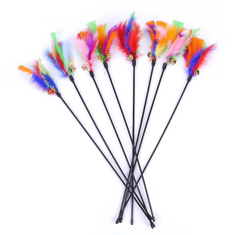 Varita interactiva para gatos con campana y plumas de juego - imagen 5