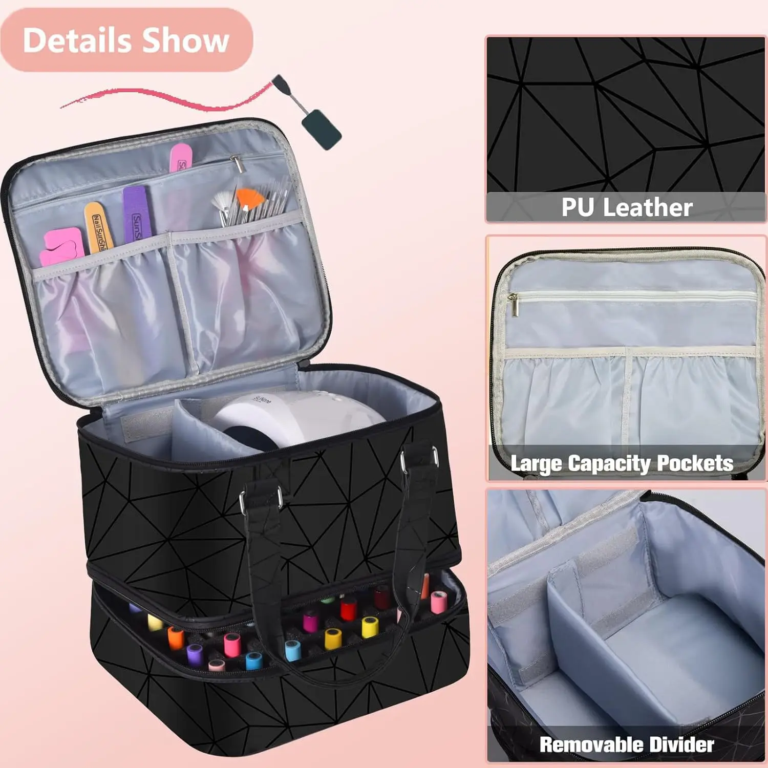 Organización interior para kits de uñas