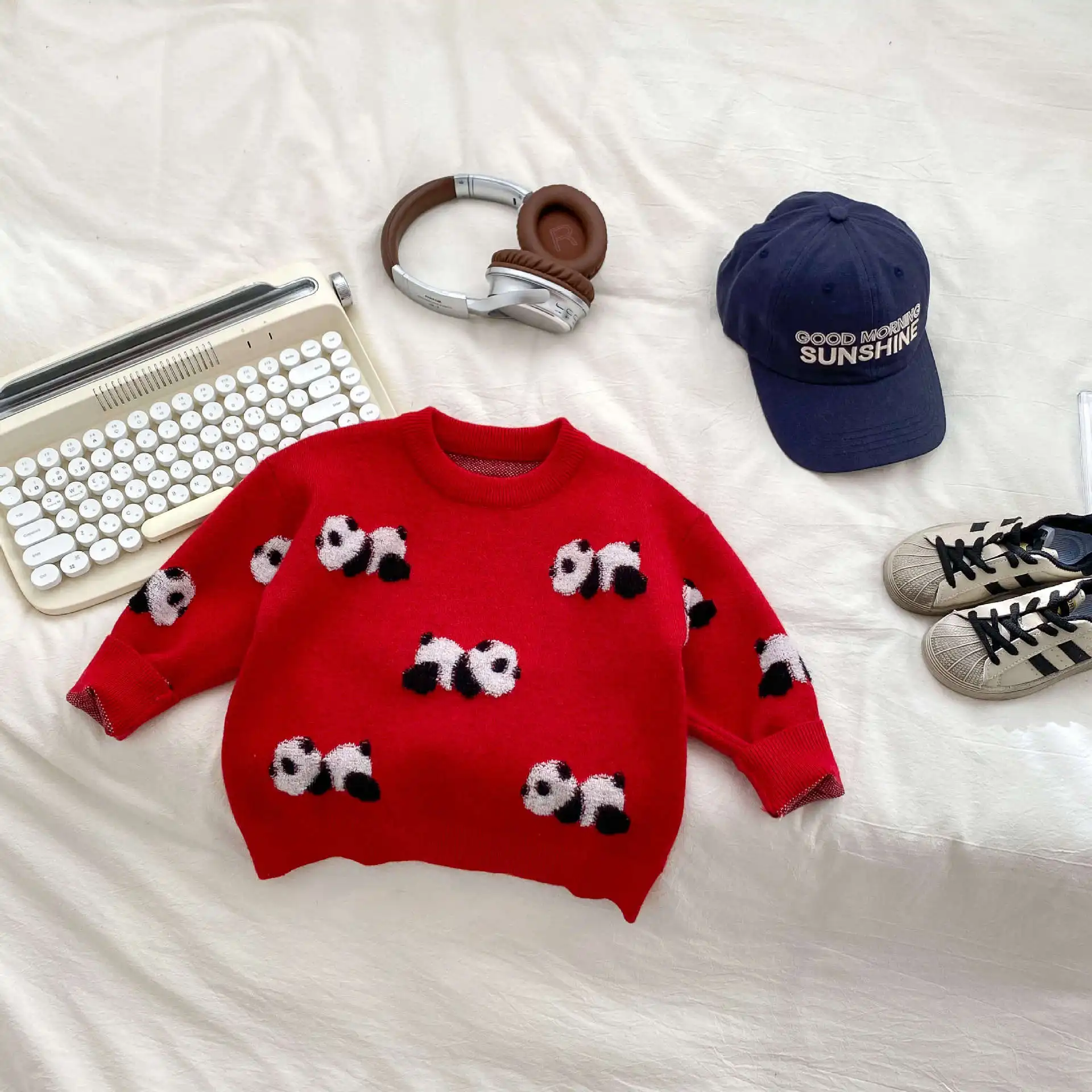 Suéter de punto para niño, cuello redondo y cálido para otoño-invierno - imagen 2