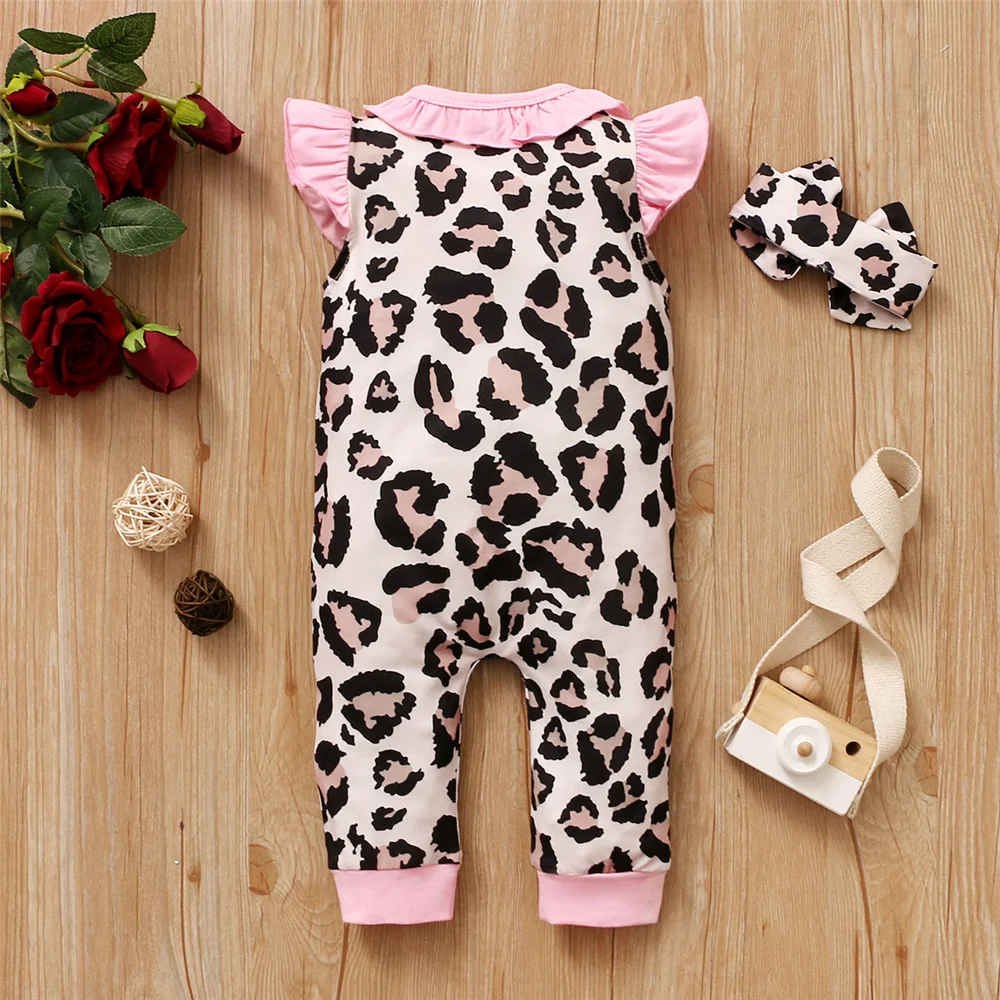 Mono leopardo para niña – Pelele suave con diadema - imagen 5