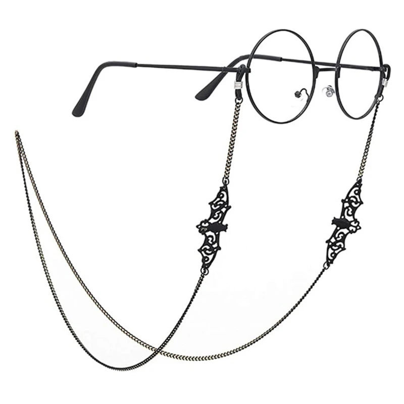 Cadena para gafas de sol gótica con motivo de murciélagos