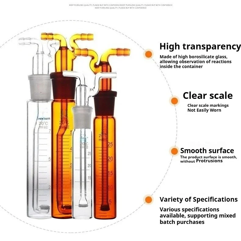 Botella de absorción de gases con tubo poroso transparente - imagen 5