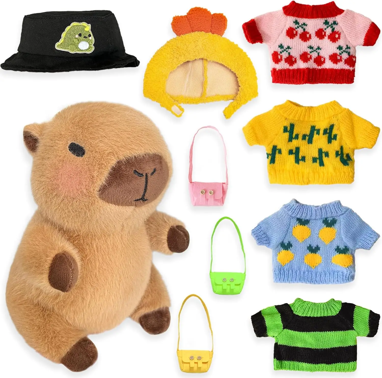 Peluche capibara con ropa y accesorios para niños y niñas - imagen 2