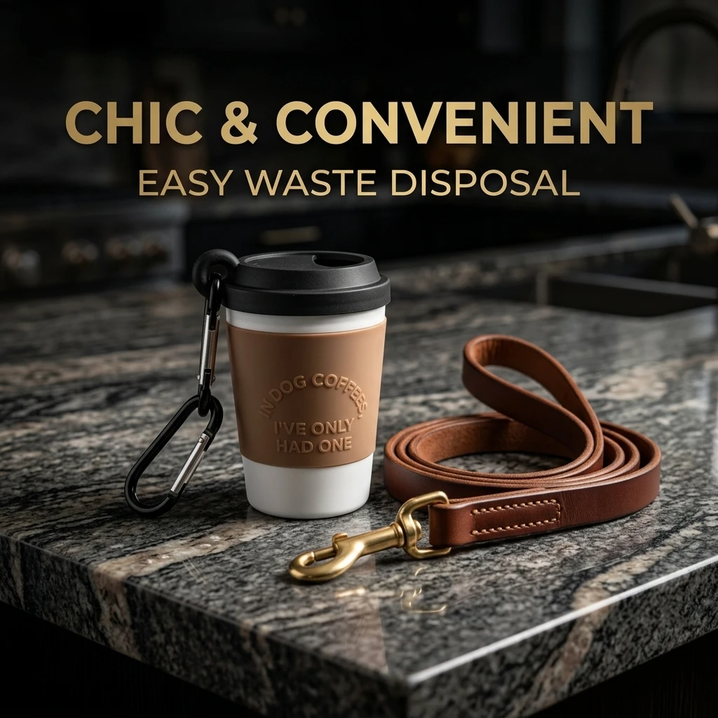 Dispensador de bolsas para perro tipo taza de café con mosquetón - imagen 3