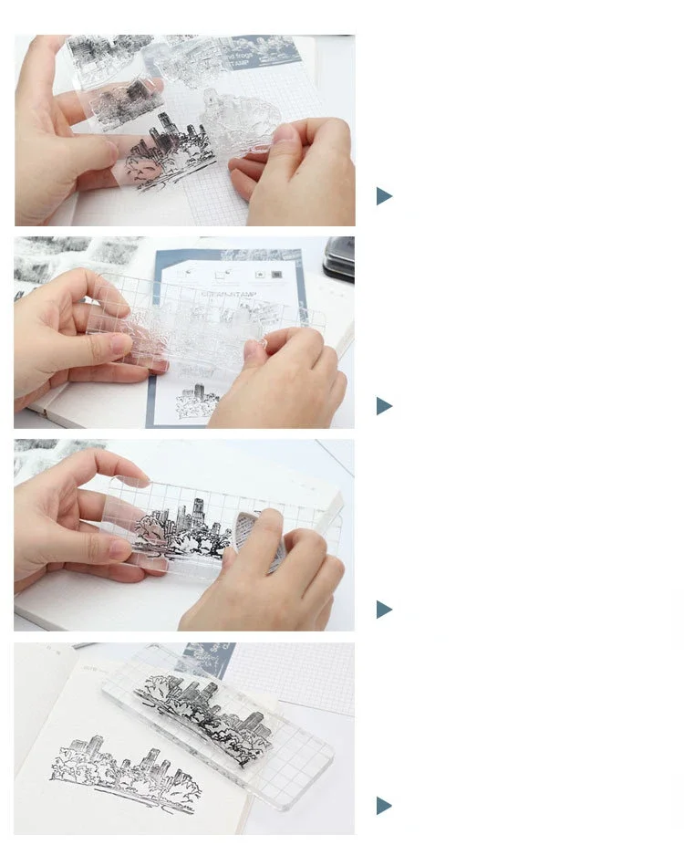 Detalle de sellos para scrapbooking y DIY