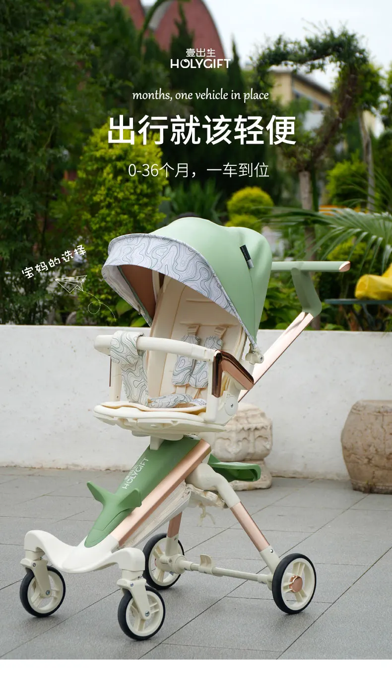 Carrito para bebé con vista general