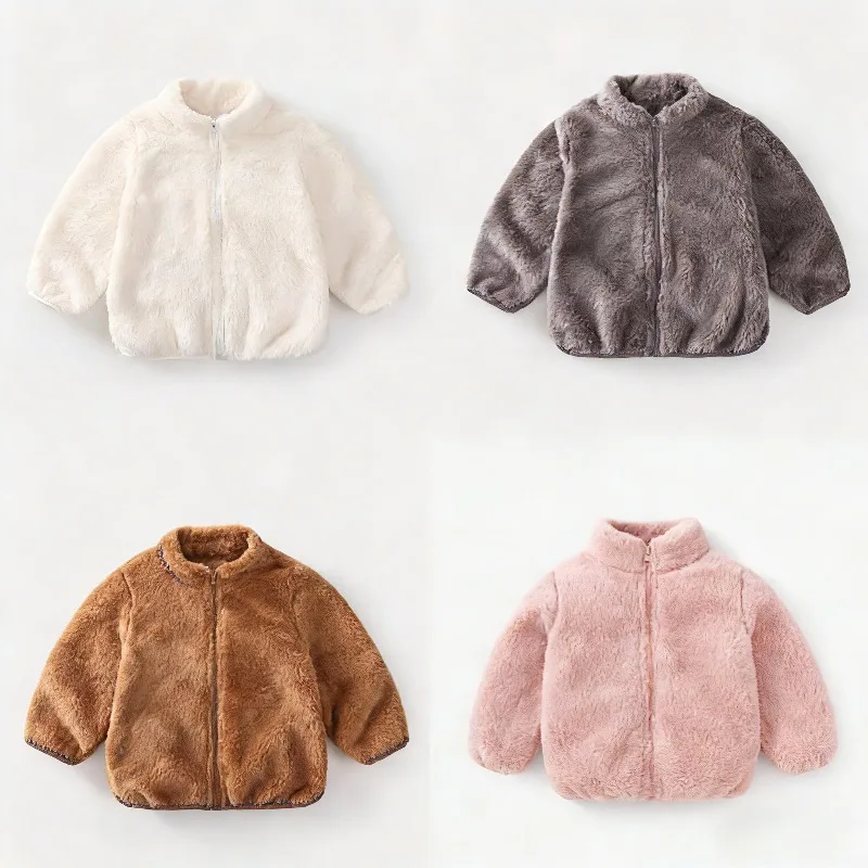 Chaqueta de forro polar doble cara para bebé – abrigo cálido