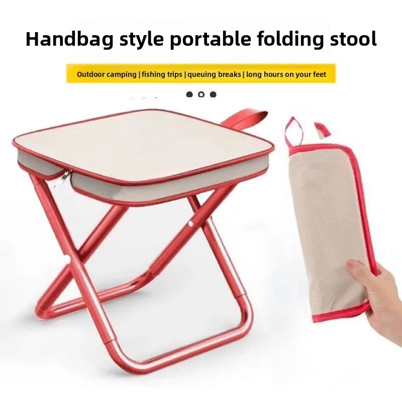 Silla plegable portátil ultraligera con asa para camping y picnic - imagen 3