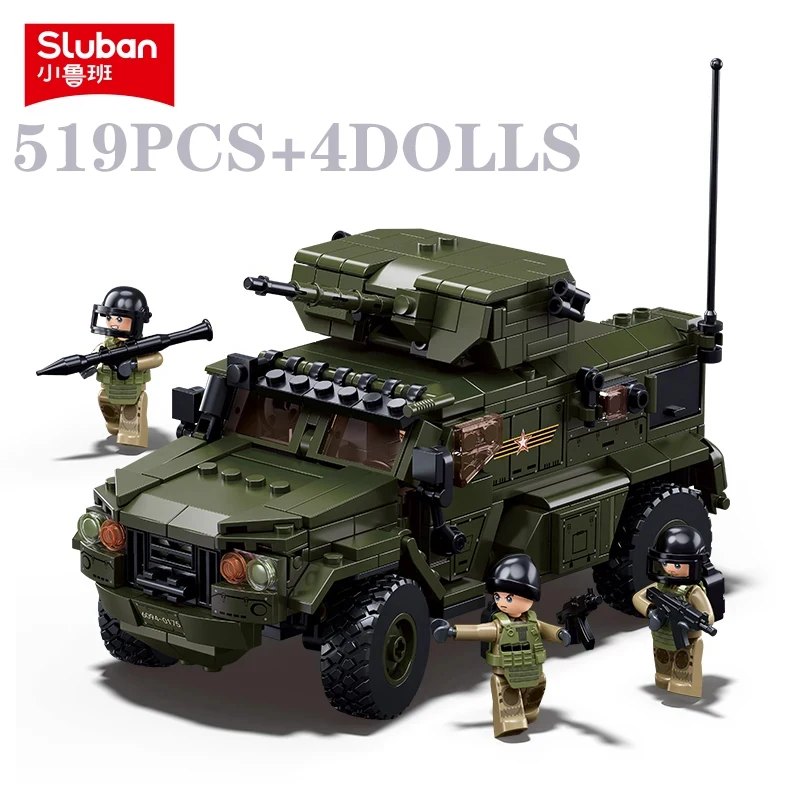 Bloques de construcción vehículo blindado militar con figuras - imagen 5