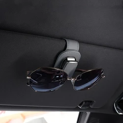 Clip para visera del coche en cuero PU: soporte gafas antiarañazos