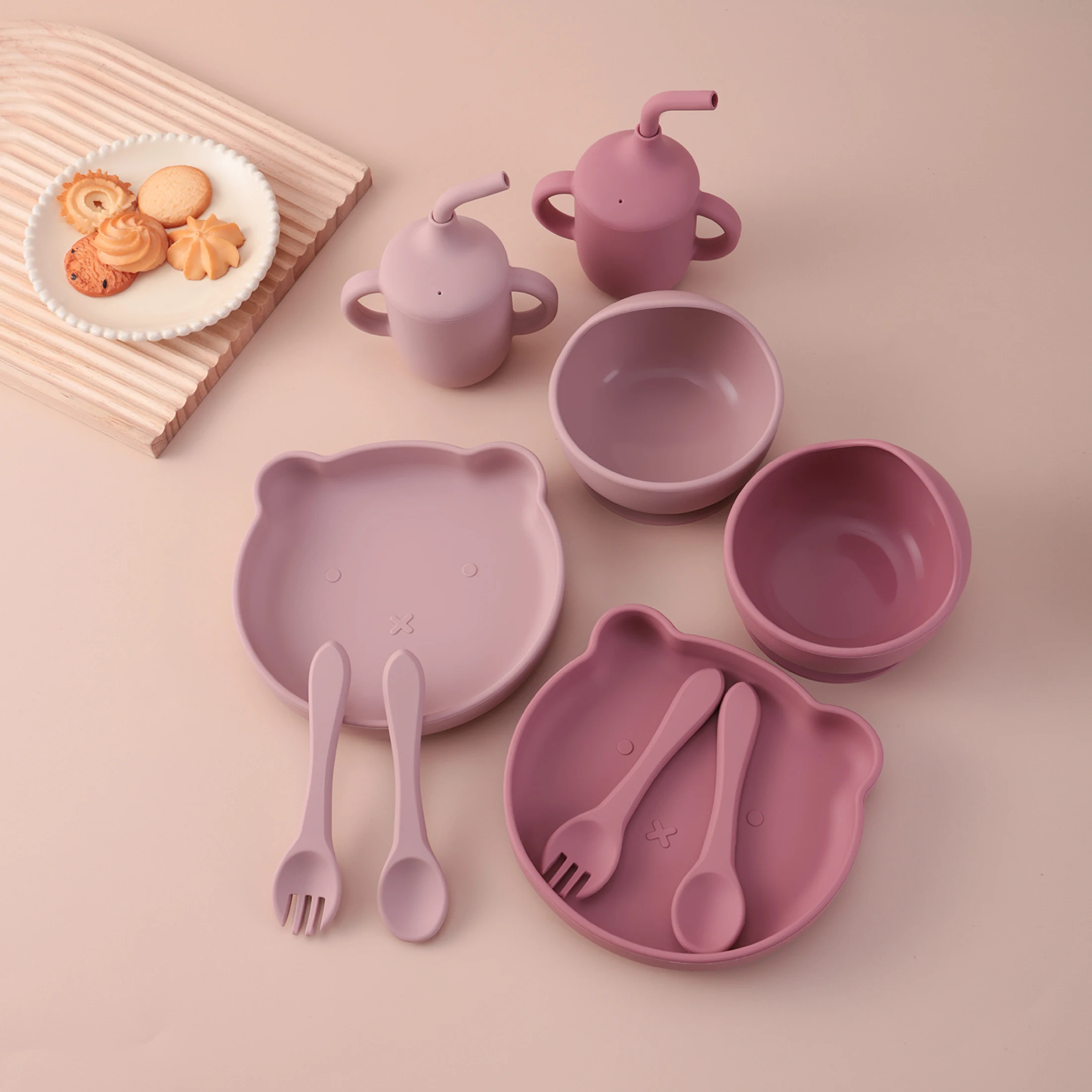 Set de alimentación de bebé silicona con oso de dibujos animados - imagen 5