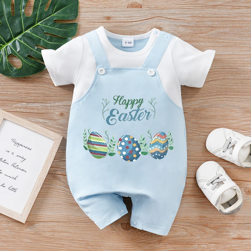Pijama body bebé manga corta estampado huevos de Pascua - imagen 5