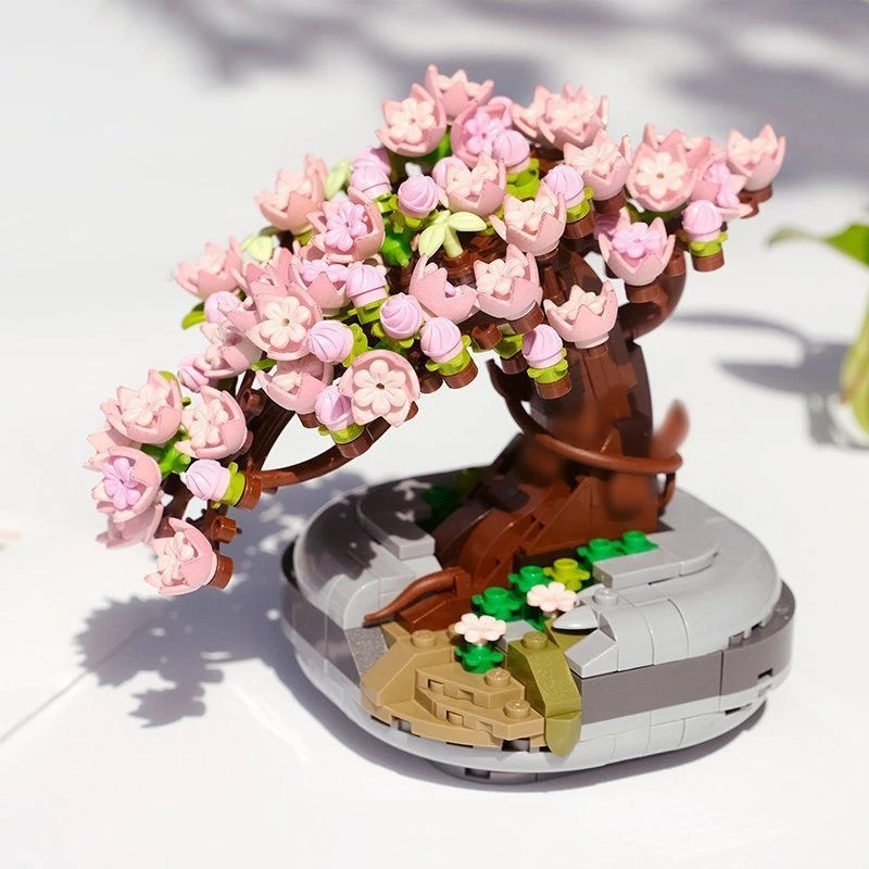 Set de ladrillos mini bonsái de flores con luz UV - imagen 5