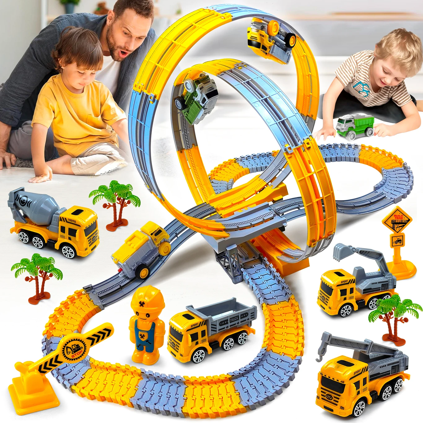 Pista de escalada mágica eléctrica para niños con dinosaurios y tren - imagen 4