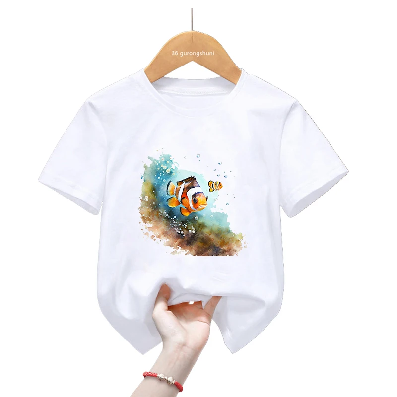 Camiseta de manga corta para niños, estilo veraniego