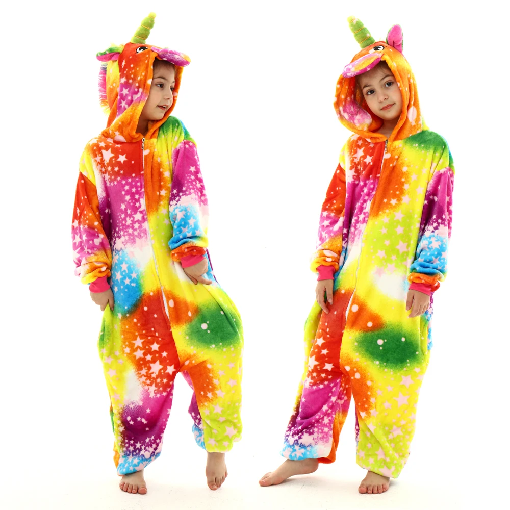 Pijamas kigurumi unicornio en franela para invierno - imagen 3