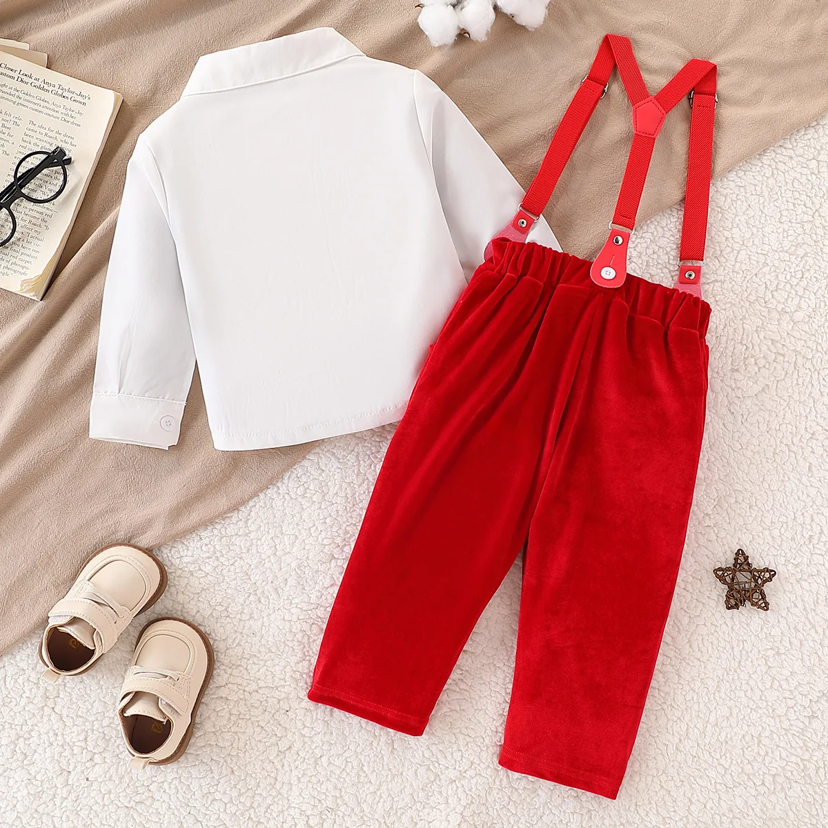 Conjunto bebé niño otoño elegante con camisa larga y pantalón - imagen 3
