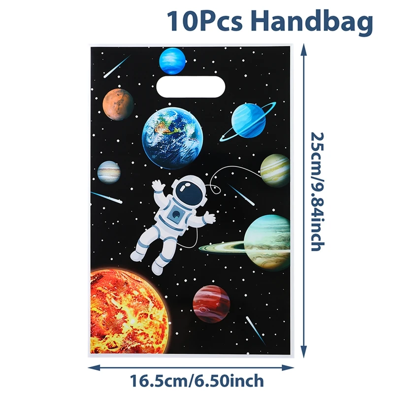 Bolsas decoradas para recuerdos de fiesta de astronauta