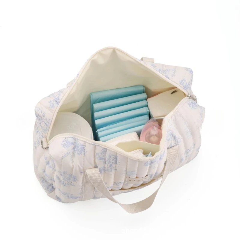 Bolsa de pañales multifuncional floral para mamá con bandolera - imagen 3