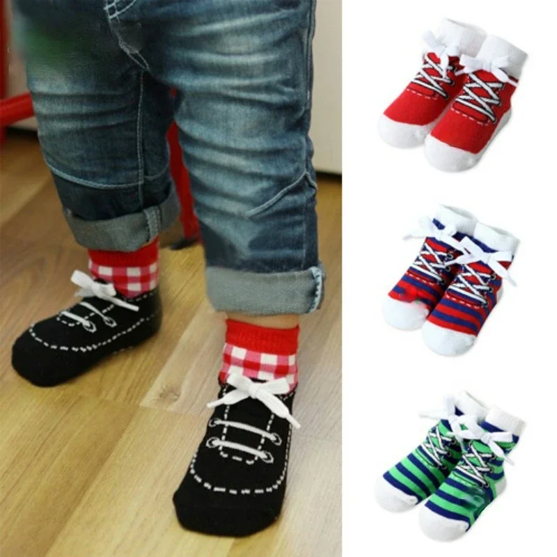 Calcetines de algodón suaves con cordones y suela antideslizante - imagen 3