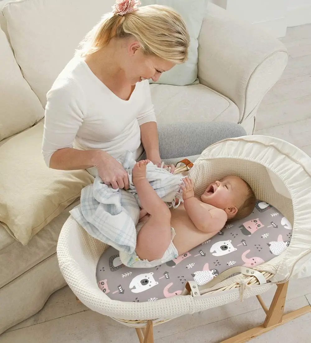 Sábana ajustable en muselina para cuna de bebé hipoalergénica