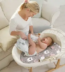 Sábana ajustable en muselina para cuna de bebé hipoalergénica