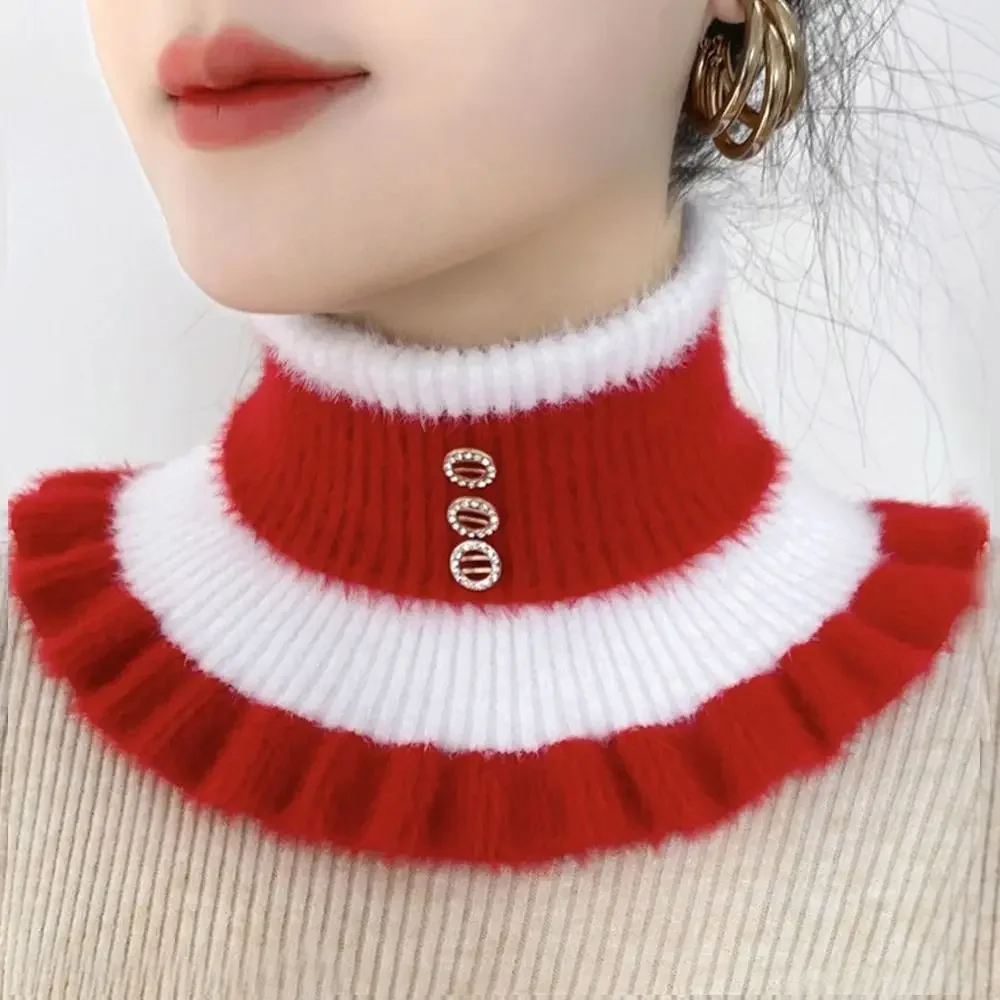 Protector de cuello terciopelo bebés – Diseño raya diamante, invierno cálido
