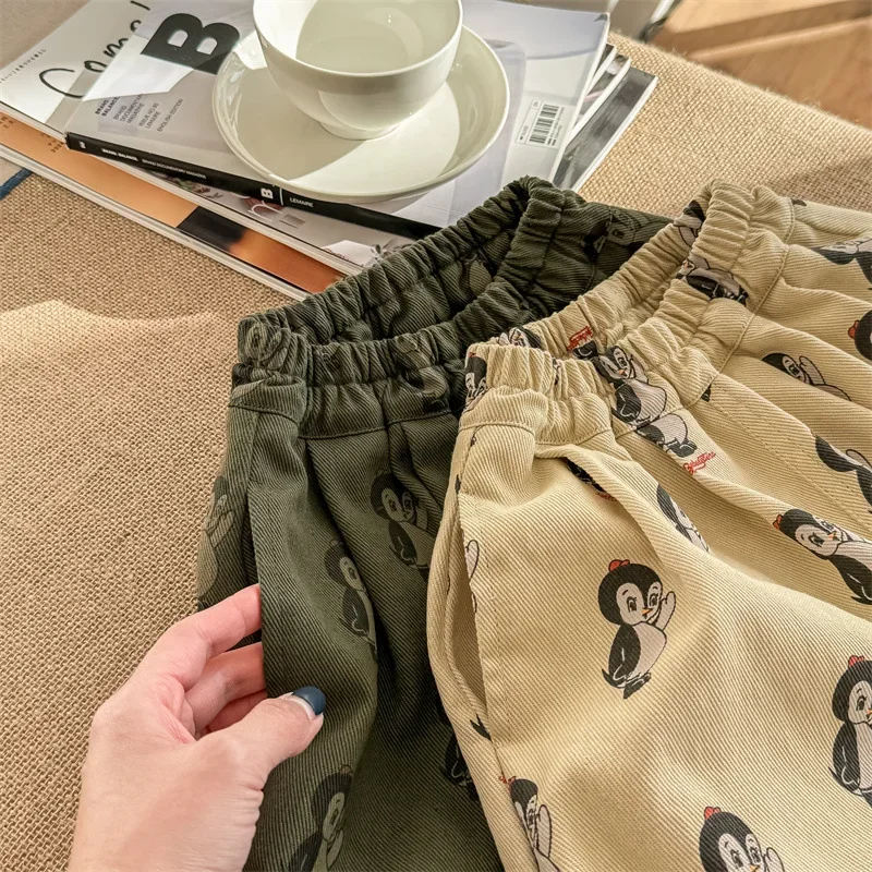 Pantalones harem para niños con estampado de pingüinos – ropa cómoda - imagen 4