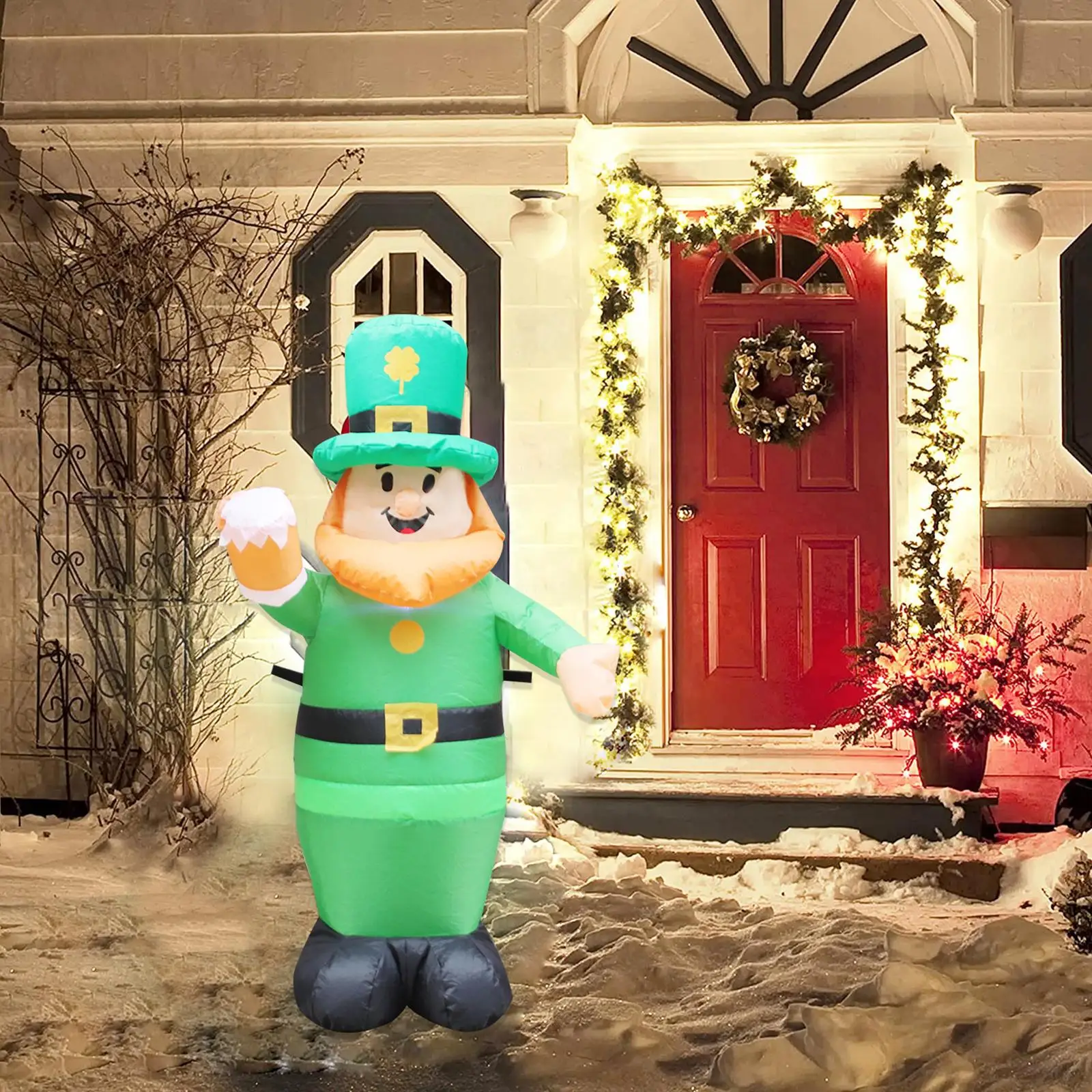 Decoración inflable luminosa para exterior de vacaciones con adaptador - imagen 4