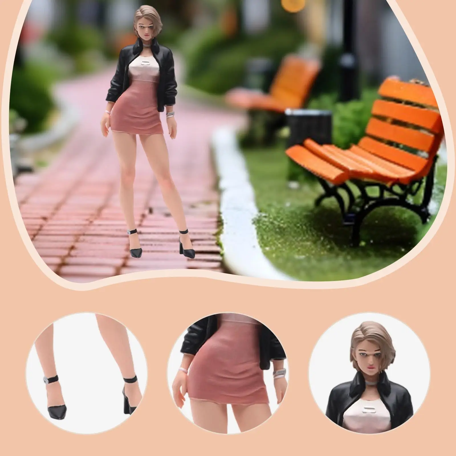 Figura miniatura de chica para diorama y casa de muñecas - imagen 4