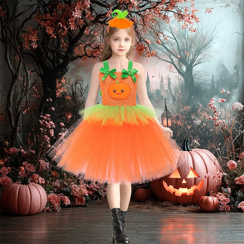 Vestido de Halloween para niña de tul con diseño de princesa