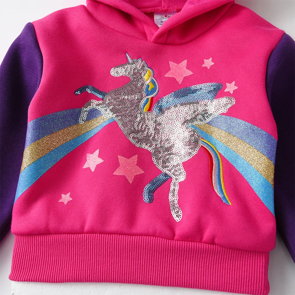 DXTON Sudadera con capucha para niños – Lentejuelas infantiles - imagen 5