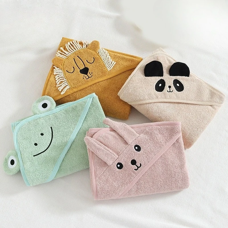 Toalla con capucha de algodón para niños, capa suave y absorbente - imagen 3