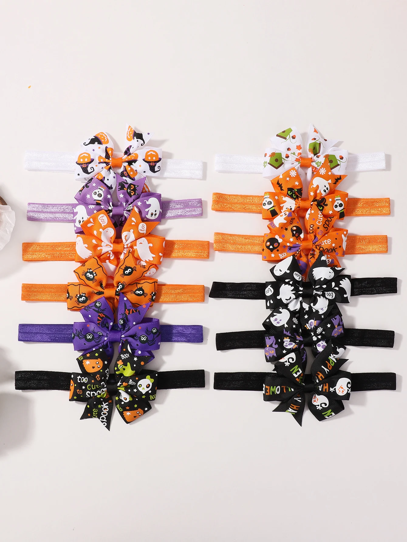 Diadema Halloween bebé niña lazo murciélago – Accesorio elástico pelo - imagen 3