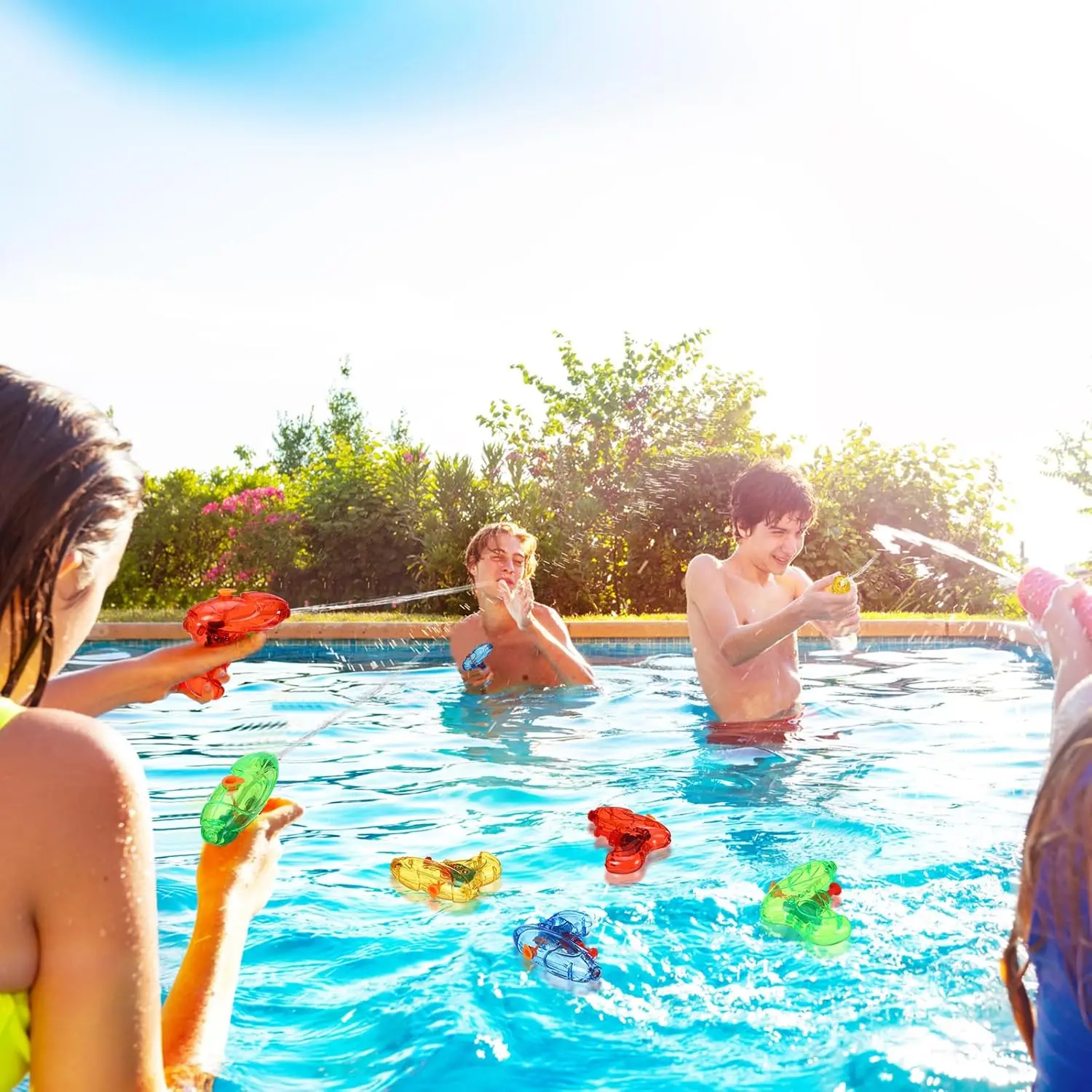 Pistola de agua infantil con chorro, pequeña y divertida para playa - imagen 4