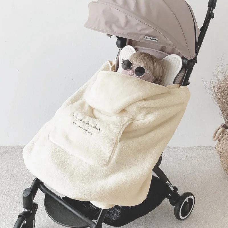 Funda para cochecito de franela con oso – Invierno suave - imagen 2