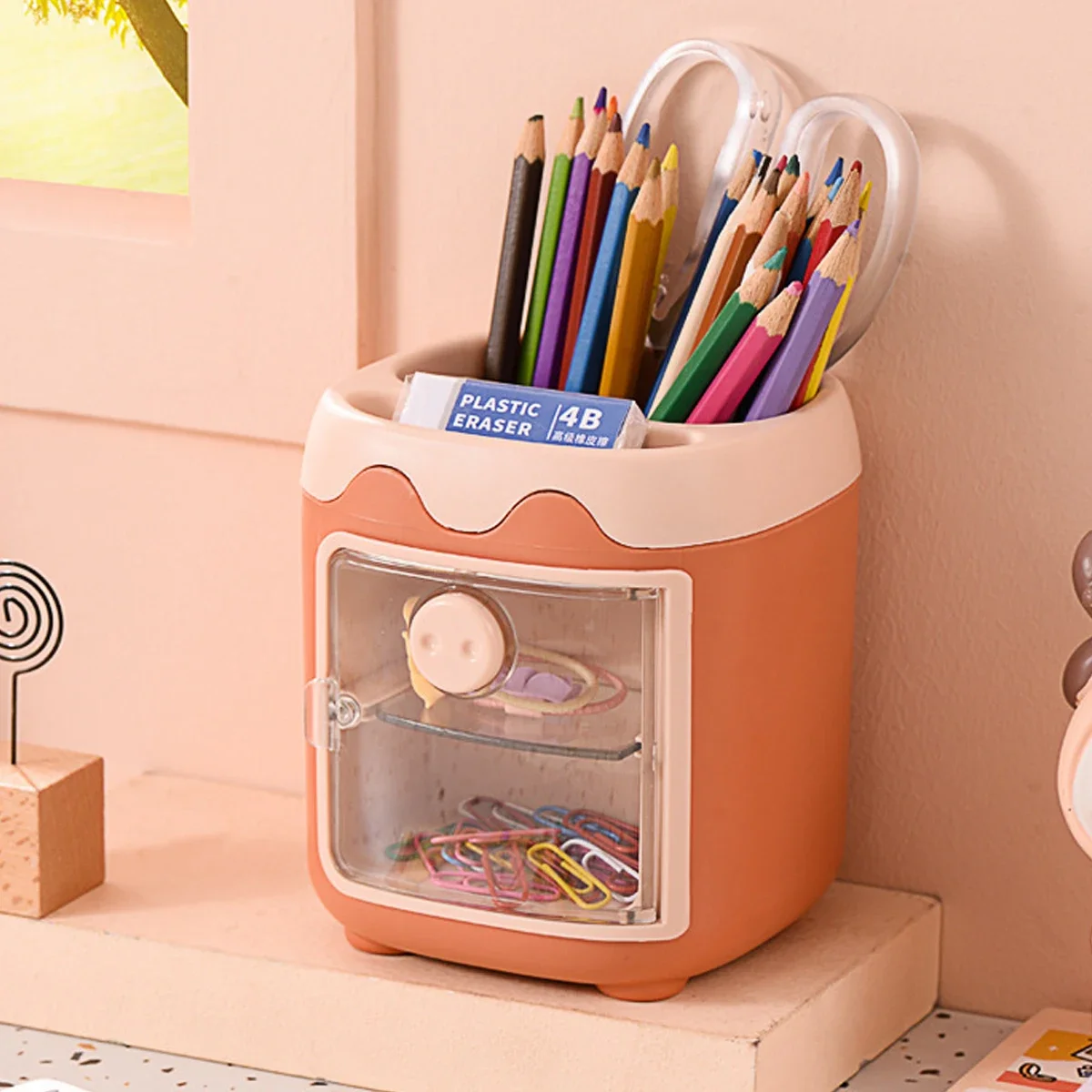 Portalápices infantil nórdico con rejilla múltiple creativo - imagen 4