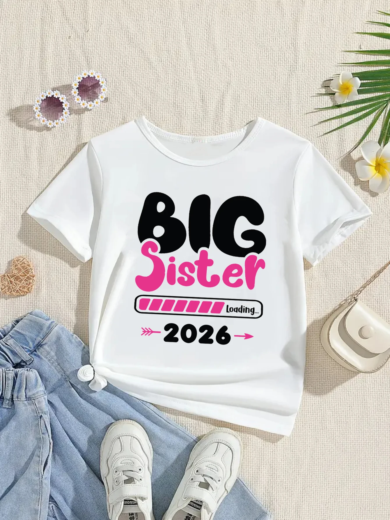 Camiseta bebé para anuncio embarazo hermana mayor con estampado - imagen 3